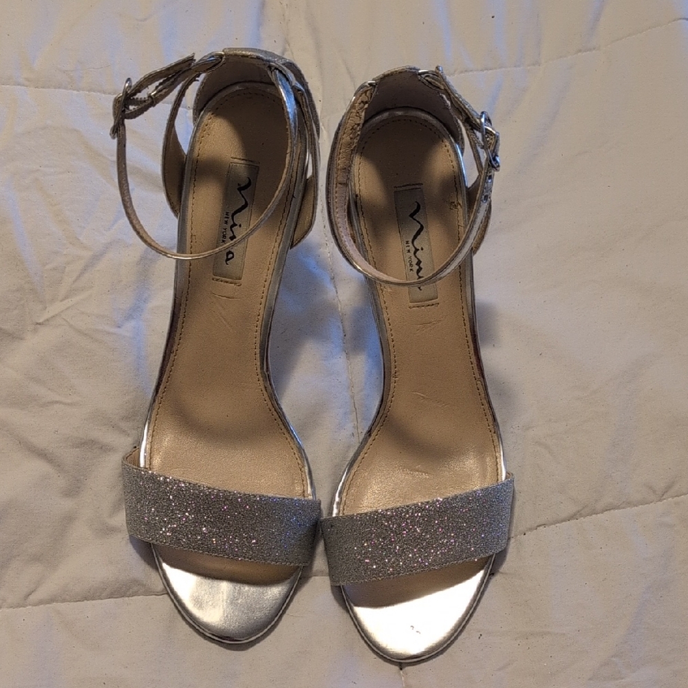 Nina Silver Glitter Women's Heels